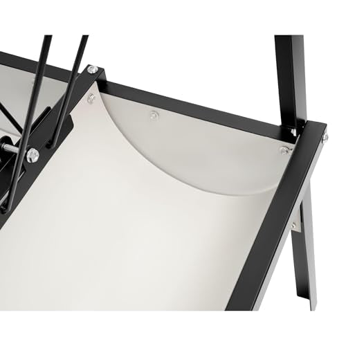 HECASA Livestock 2-in-1 Hay & Grain Feeder Storage and Dispensing Feed Pan | 55 Gallon Capacity Livestock Hay Feeders for Goats, Sheep, Horses Steel Powder Coated Black - size: Black