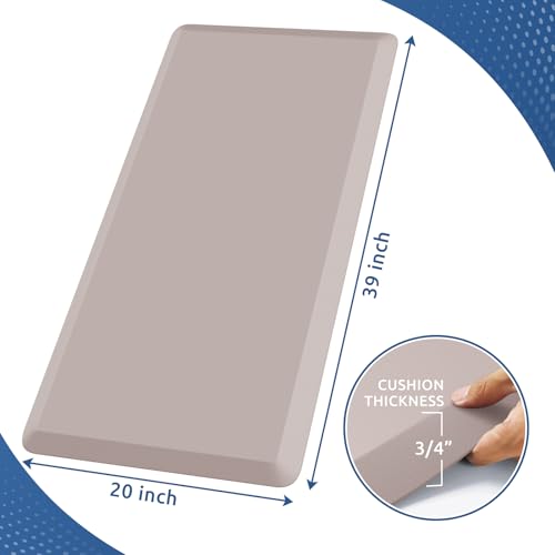 KitchenClouds 0.8" Thick Kitchen Floor Mat Cushioned Anti Fatigue (39"x20") - color: Khaki, size: 39"L x 20"W x 0.8"Th