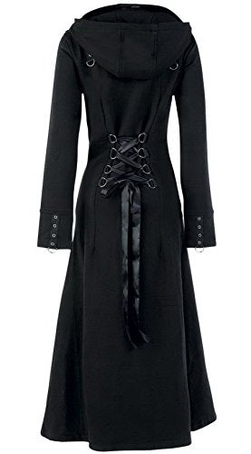 Womens Raven Coat Black Gothic Full Length Long Steampunk - size: Small