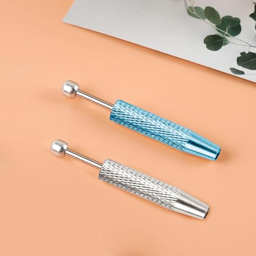 2Pcs Piercing Ball Grabber Tool for Changing Jewelry, Stianless Steel Flat Back Earring Applicator Internally Threaded Push Pin Piercing Grabber Tool - color: Blue&Silver