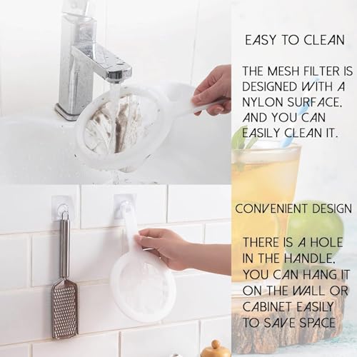 2 Piece Fine Nylon Mesh Strainer Kitchen Food Yogurt Mesh Sieve Plastic Mesh Colander with Handle Mini Brine Shrimp Separation Net for Filtering Juice Milk Soy Coffee Honey Wine Yogurt (80/120 Mesh) - size: 80/120 Mesh