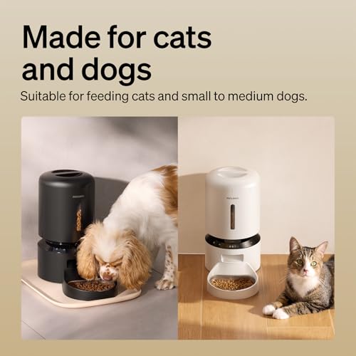 PETLIBRO Automatic Cat Feeder with Camera, 1080P HD & Night Vision, 5GHz/2.4GHz WiFi & Cam Smart Pet Feeder with App Control, 2-Way Audio, Motion Alerts for Cats & Dogs, Stainless Steel Single Tray - color: White, size: 5l-camera