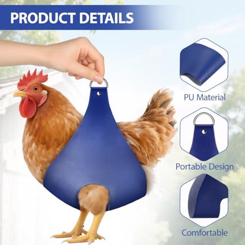 BESTonZON Chicken Holder Bag Pu Poultry Weighing Bag with Portable Handle Chicken Carrier Sling for Chickens Ducks Roosters Rabbits Cats Removable 11.02 X 7.87 X 0.39 in
