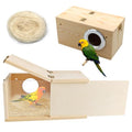 PINVNBY Nesting Box for Birds,Wooden Parakeet Nest Box with Detachable Board Transparent Visual Cockatiel House for Budgie Lovebird Conure Parrot (XL) - size: X-Large