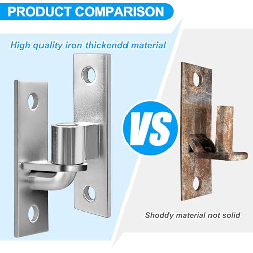 Wall Mount Gate Hinges with 5/8 Hinge Pin,Gate Hinges Heavy Duty for Farm Gates,Chain Link Fence Gate Hinge,Capacity up to 600lbs(Screws Not Included)- 2Pack (4pcs) - size: 2 Pack (4 pcs)