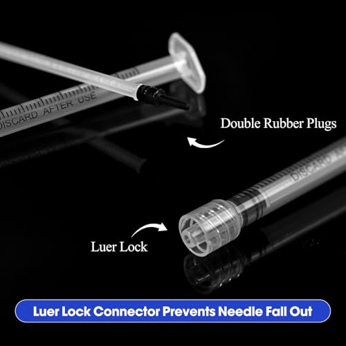 100 Pack 1ml with 27Ga 1/2 Inch Lab Luer Lock | Individually Wrapped - style: 1ML-27ga