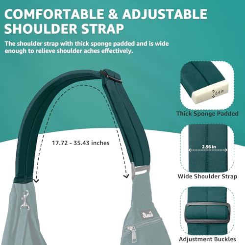 SlowTon Dog Carrier Sling - Thick Padded Shoulder Strap Adjustable, Green S | Dog Carriers for Small Dogs, Puppy Carrier Purse for Pet Cat with Front Zipper Pocket Safety Belt Machine Washable - color: J-Green Cotton Fabric
