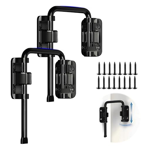 Patio Sliding Door Loop Lock, Thickened Anti-Rust Sliding Gate Latch for Fence,Garden, Bathroom, Outdoor, Garage, Window (Black,2 Pack) - color: Patio Bolt - 2 Pack