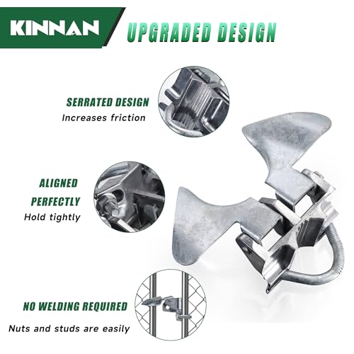 2 Pack KINNAN Chain Link Fence Butterfly Gate Latch, Galvanized Steel Butterfly Gate Latch for 1-3/8" Gate Frame and 2-3/8" Gate Post, Fence Gate Latch with Padlock Hole
