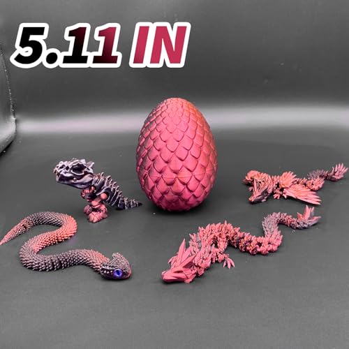 5 Pcs，12" 3D Printed Dragon Eggs,Dinosaur Egg,Crystal Dragon Toys,Snake Eggs, Animals,Fidget Toy,Desk Executive Toy，Easter Eggs Basket Stuffers,Toys for Boys Kids Teen 5-7 4-6 8-12 - color: Pp-04