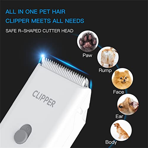 2-in-1 Professional Dog Grooming Kit - Low Noise, Waterproof, USB Rechargeable, and Safe Ceramic Blade - Gift for Dogs and Cats (White) - color: Map005-white