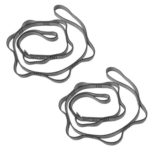 53 Inches Nylon Daisy Chains Rope Climbing Lanyard Straps Looped Strong Slings 23 kN Aerial Yoga Webbing - color: 2PCS Grey