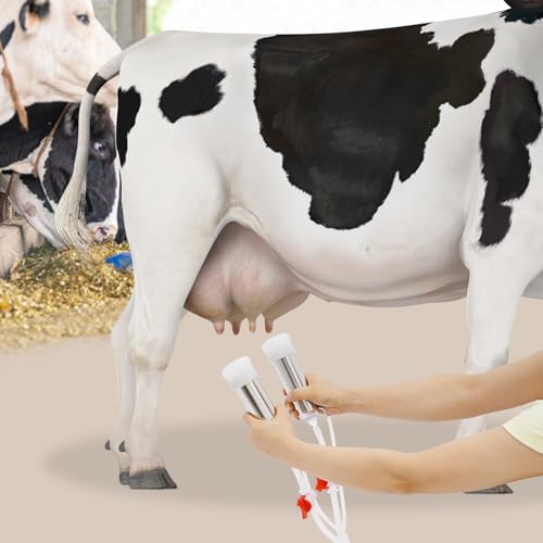 Cow Milking Machine, 2in1 Electric Automatic Cow Milker with Adjustable Vacuum Pump, 5L Milk Container, 2 Teat Cups, Goat Vacuum Pulsation Milker - size: 5 L