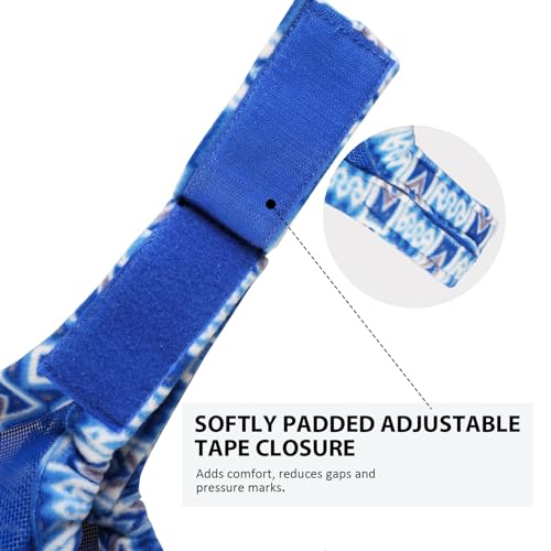 Harrison Howard Cattle Livestock Fly Mask Breathable Mesh Padded Edging with Fun Patterns Large Spacing Forelock Opening Design Adjustable Fit for Cattle Signature Blue - color: Signature Blue