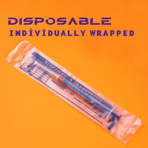 1ml Syringes with Needle 25G 1 Inch Disposable Syringe Luer Slip Tip for Liquids, Individually Wrapped, Pack of 100 - size: 1ML-25G-S 1"