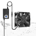 92mm IP68 Waterproof Dual Ball Fan with Stepless Speed Controller 4500RPM | High-Speed 3.62inch Sealed Industrial Ventilation Fan with Rust-Proof Grill for Computers Servers Chicken Coops Greenhouses - size: 92x38mm