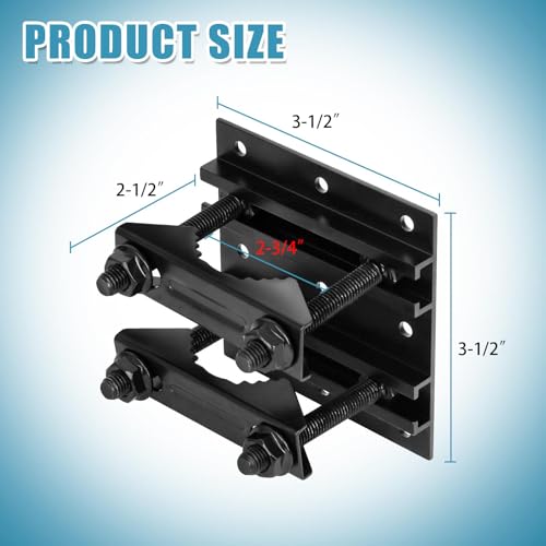 Post Tubes Mounting Bracket, 2-Packs Adjustable Solar Mounting Bracket Fence Hook Compatible with Round, Square, T-Posts, Irregularly Shaped Pipes (Max. 2-1/2" Width)