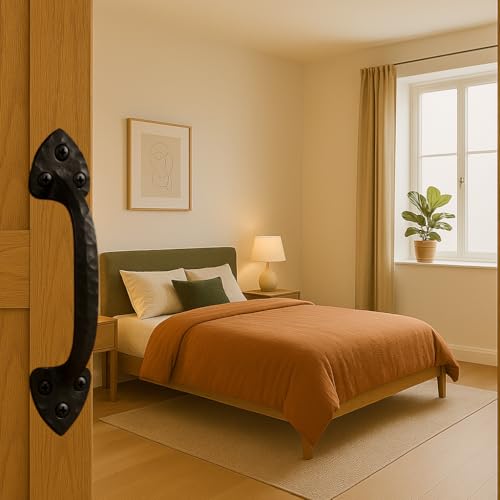 7 Inch Spear Barn Door Handle - Black Cast Iron Pull for Sliding Doors, Gates, Sheds, Fences, Closets - Indoor Outdoor Farmhouse Hardware - size: 7", style: Spear