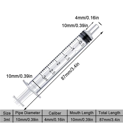 15 Pack 3ml Syringe for Liquid Without Needle,Syringe with Cap,Individually Wrapped,Measurement for Scientific Labs,Measuring Liquids,Pet Feeding,Oil or Glue Applicator (A 15 Pack 3ml) Straight Mouth - size: A 15 Pack 3ml