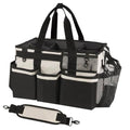 SCAVATA Wearable Cleaning Caddy, Cleaning Caddy Supplies Organizer with Handle & Shoulder Straps for Housekeepers, Under Sink & Car Cleaning Tool Organizers Bag with 4 Foldable Divider (Beige) - color: Beige