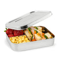 LunchBots Medium Trio Stainless Steel Kids Bento Box 3-Section 32oz - color: Stainless Steel, size: 3 Section