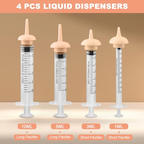Pet Nursing Kit, Silicone Pet Feeding Bottles Set with Nursing Nipples & Formula Dispenser & Liquid Syringes, for Newborn Kittens, Puppies, Squirrels, and Other Small Animals
