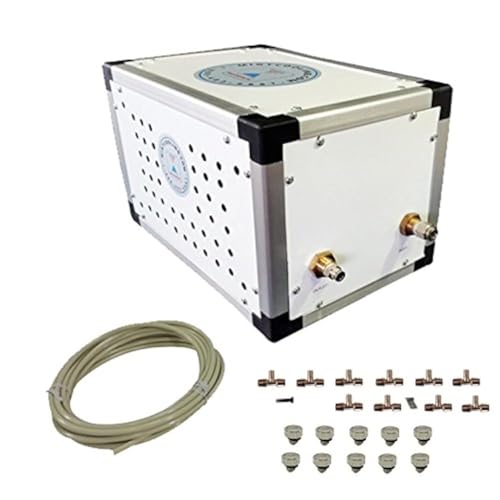 Patio Misting Kit - 250 PSI Patio misting System - Made in USA Pump - Up to 40 Nozzles Misting System - For Residential Misting System - Stainless Steel Misting Nozzles (10 Nozzle System) - size: 10 Nozzle System