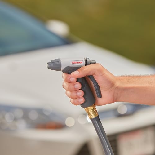 Gilmour Light Duty Garden Hose Nozzle with Adjustable Spray Pattern, Water Hose Nozzle for Watering Garden or Lawn | Jet to Rinse Spray, Ergonomic Grip, Durable Construction