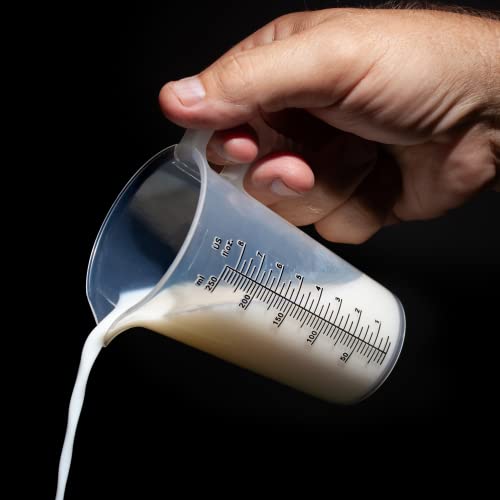 8oz 1 Cup Measure Pitcher with Convenient Conversion Chart– Food Grade - Great for Cooking, Home Hobbies, Aquariums, Pet Additives, Medical and Lab Chemicals with High Chemical Resistance by Turnah - size: 8oz