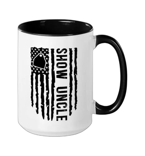 Livestock Show Uncle US Flag Livestock Show Uncle Ceramic Mug, Black/White, 15oz - color: Black/White, size: 15 Ounces