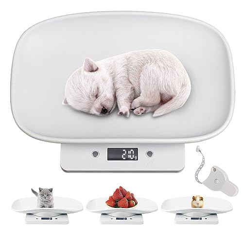 Digital Small Animals Scales for Weighing with Tape Measure, Puppy Whelping Scale Weigh Your Kitten, Rabbit with High Precision, Multifunction Electronic Baby Scales for Small Dogs Cats Crawl Pet - color: Pet Scale&Tape