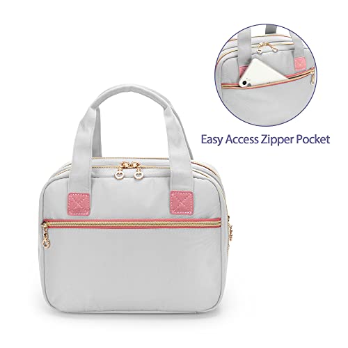 Damero Wearable Breast Pump Bag Compatible with Elvie/Willow/Momcozy | Pump Carrying Case with 2 Padded Pockets for Most Wearable Pumps, Cooler Compartment for Bottles, Parts and Ice Pack-Bag Only