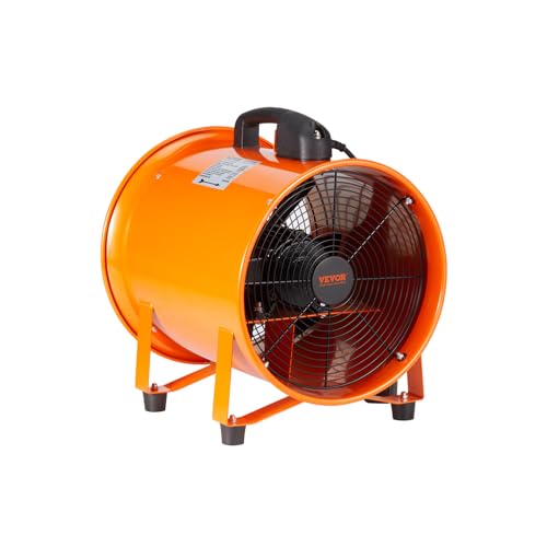 VEVOR Air Mover Blower Fan 8 Inch, 1070CFM 195W with 16.4ft Flexible Duct, Industrial Portable Ventilator Blower/Exhaust - size: 8in-16ft