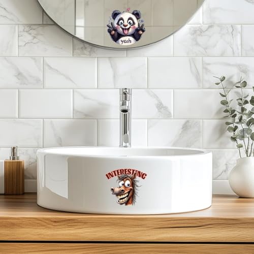 GLOBLELAND 18 Sheets Funny Animals Transfer Stickers 3.9x3.6inch Stupid Animals Decals Stickers Sarcasm Rub on Transfer for Vase Glass Mason Jar Decorations Art Crafts - style: Funny Animals