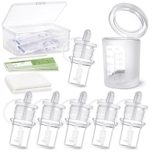 haakaa Colostrum Collector Kit 2ml/6pcs & Lidded Feeding Cup 25ml | World-first design, 3-in-1 Collector, Safe food-grade silicone-BPA Free, Ready-to-use pack,Replace disposable syringes - size: 6 Count (Pack of 1)-2ml + Feeding Cup
