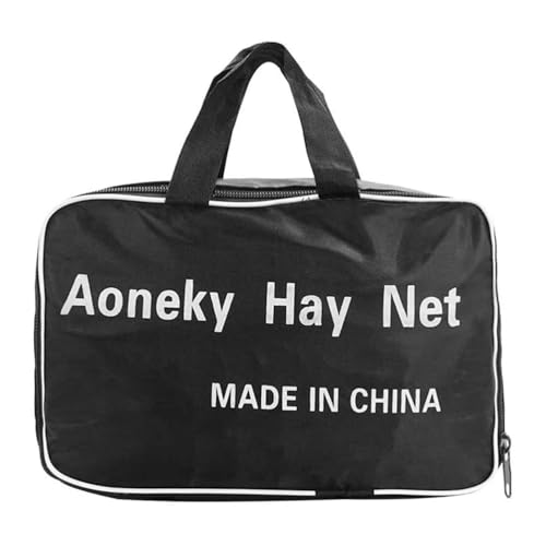 Aoneky Large Hay Net for Horses Slow Feed Horse Feeder Hay Bag 47 Inch Bale Size with Soft Knotless Nylon Mesh Fits Small Square Bales Up to 36x18x18 Inch - size: 1 inch