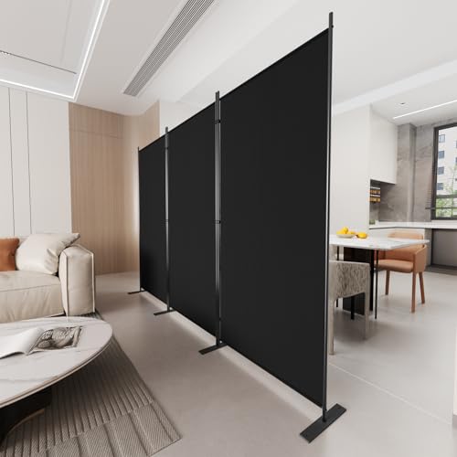 C-Hopetree 3 Panels Room Divider, 6 Ft Tall Indoor Folding Privacy Screen, Portable Partition Separator, Freestanding Separation Temporary Wall for Office, Bedroom, 102" W X 71" H, Black - size: 3-Panel