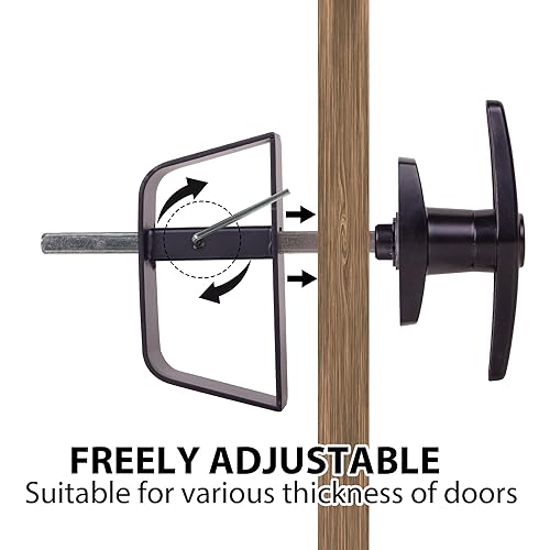 Shed Door T-Handle Lock Kit -Hurricom Includes 2 Keys, 2 Screws, Allen Wrench, 4-1/2" Stem, Shed Lock, Barn Door Lock, Playhouse Lock & Chicken Coop Lock (Black) - size: 4.5inch T