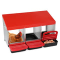 VINGLI Chicken Nesting Box 3-Compartment Roll-Out with Plastic Baskets, Egg Nesting Boxes for Hens, Chicken Coop Laying Box, Red