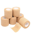 FriCARE Self Adhesive Bandage Wrap, Medical Tape in First Aid Kit, Tan | Elastic Cohesive Bandages for Sports/Vet/Wrist Ankle Wounds, 2 Inches X 5 Yards, Latex-free 6 Rolls - color: Tan