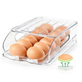 SMRCAD 12-Egg Dispenser with Silicone Bumpers, Auto-Rolling, Stackable | BPA-free food-grade PET | Stackable with lid | Built-in handle | Fits Large to Jumbo Eggs | Hand wash only - size: 1 Layer Holder 12 Eggs(M SIZE)