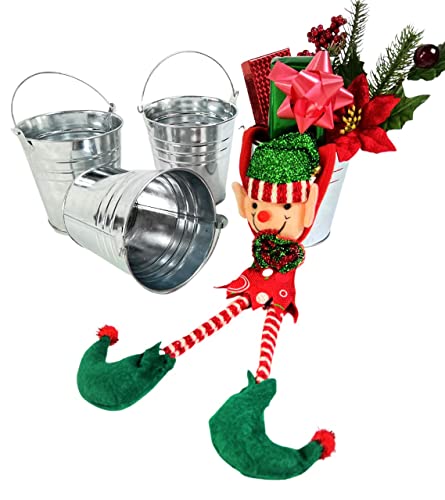 Regent 4 Metal Buckets 5 inch X 5 inch Galvanized Pail with handles for Wedding Decorations,Centerpieces for Party,Garden Planters