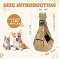 Dog Sling Carrier for Small Dogs and Cats Up to 16.5 Lbs, Breathable with Shoulder Pad Pet Crossbody Shoulder Bag, (Khaki, 1 Pcs) Intended for Outdoor/Camp/Travel - color: Khaki