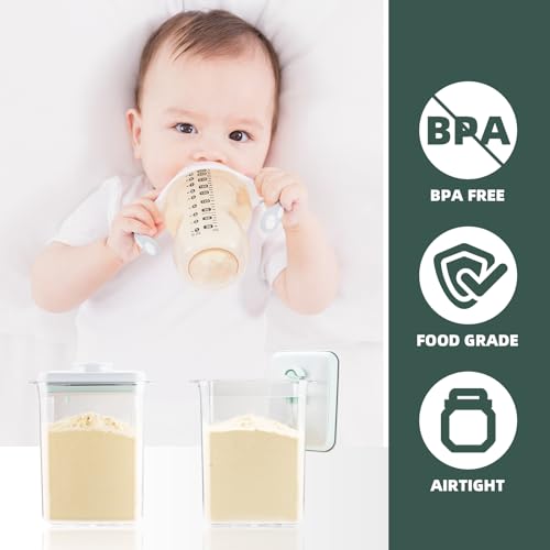 Formula Container for Home, 2300ml Airtight Milk Powder Canister | BPA-Free Home Storage Dispenser with Scoop Holder, Leveler and Pop Top Lid, Holds Up to 28 oz/800 g Powder for Daily Feeding - color: 28 oz - Clear