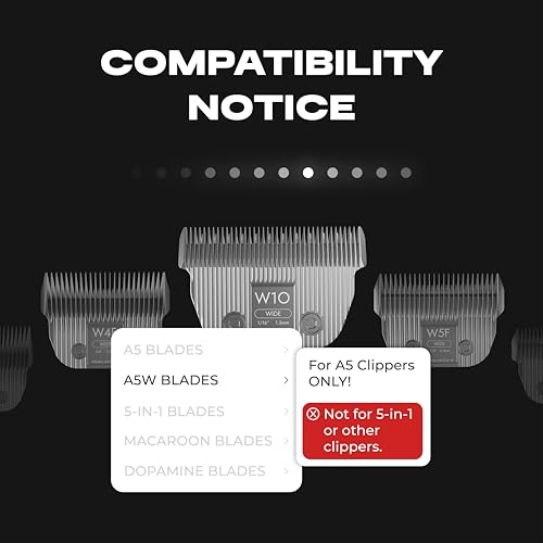 Detachable Pet Dog Grooming Ceramic Titanium A5 Wide Blade, Compatible with Wahl, Andis, Heiniger A5 Clippers (10W 1/16", 1.5mm) - size: 10W 1/16", 1.5mm