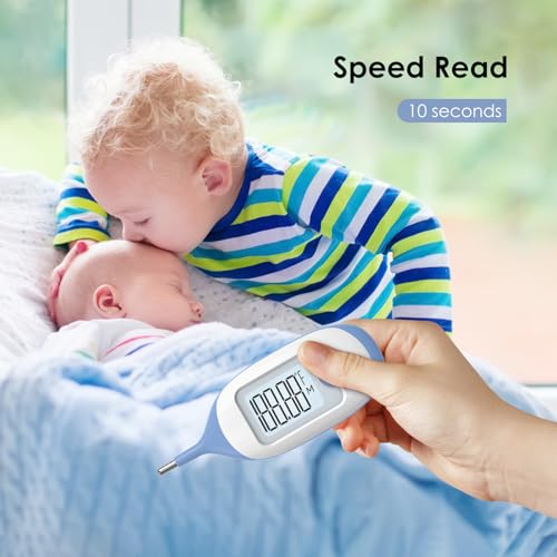 Digital Rectal Thermometer for Baby, Infant Thermometer, with 30 Probe Covers, Quick Read, Large Clear Display