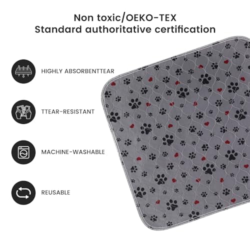 Washable Pee Pads for Dogs,2 Pack Extra Large 48"x48" Super Absorbent Reusable Puppy Pads,Non-Slip 100% Waterproof Dog Pee Pads,Pet Training Pads for Couch, Crate,Potty Training,Floor - size: 48X48 Inch（Pack of 2）