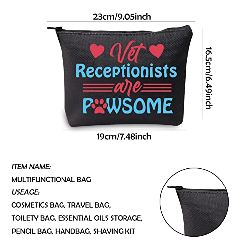 WCGXKO Veterinary Receptionist Gift Veterinary Gift Vet Receptionist Are Pawsome Zipper Pouch Makeup Bag (Vet Receptionist)