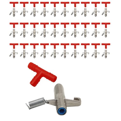 Automatic Rabbit Waterer Drinker Feeder 30sets for Poultry Rats Guinea Pig Ferret Rat Mouse Poultry (Red) - color: Red
