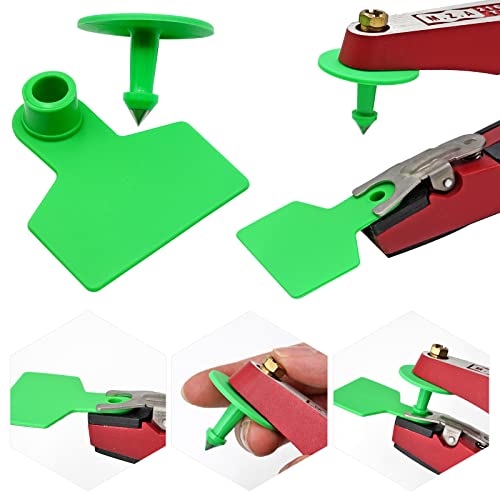 Blank Ear Tags 100 Pieces Livestock Identification Cards Blank Livestock Ear Tags for Cattle Cow Pig Goat Sheep Dog (Green) - color: Green